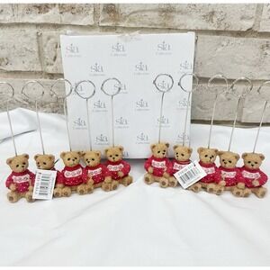 Sia Collection Christmas Teddy Bear Picture Holders 2 Groups of 5 Red‎ sweater